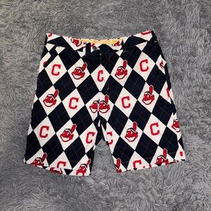 Cleveland Indians LOUDMOUTH Golf Shorts Guardians Chief Wahoo Mens Size 36